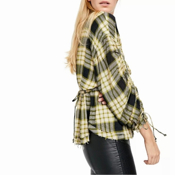 NWT Free People Pacific Dawn Plaid Blouse Size XS - Picture 2 of 4